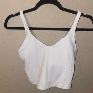 White Cropped Lululemon Tank